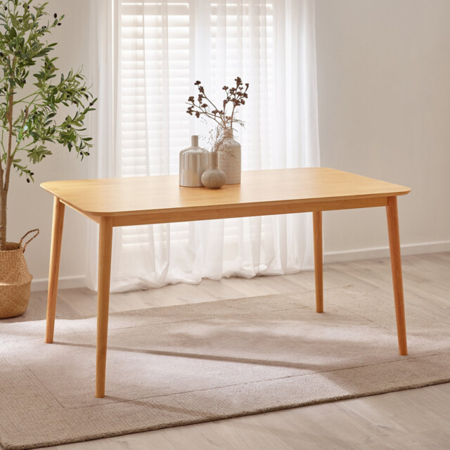 Lynton Rectangular Oak Effect Wood 6 Seater Dining Table - image 1