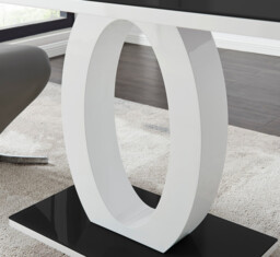 Giovani Rectangular Black and White High Gloss Glass 4 Seater Dining Table - thumbnail 4