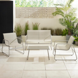 Naxos Cream 4 Seat Garden Sofa & Chairs Set - thumbnail 2