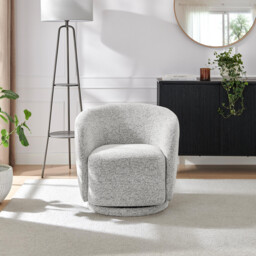 Romilly Grey Fabric Swivel Accent Tub Chair - thumbnail 2