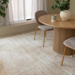 Savannah Cream Textured Cross Pattern Rug