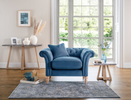 Olivia Blue Velvet Arm Chair - thumbnail 2