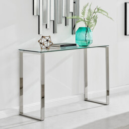 Miami Glass and Silver Console Table - thumbnail 1