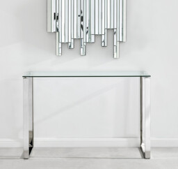 Miami Glass and Silver Console Table - thumbnail 3