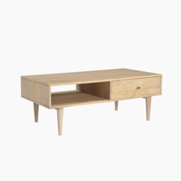 Everest Rectangle White Oak Wood Storage Coffee Table - thumbnail 2