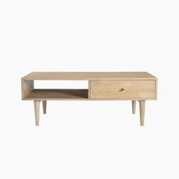 Everest Rectangle White Oak Wood Storage Coffee Table - thumbnail 3