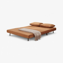 Bobby Orange Velvet Double Folding Sofa Bed - thumbnail 3