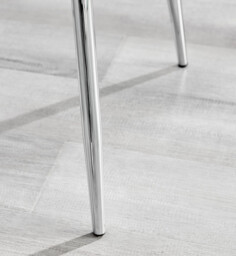 Leonardo Glass and Chrome Dining Table & 6 Nora Silver Leg Chairs - thumbnail 4