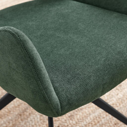 2x Layla Green Fabric Swivel Dining Chairs - thumbnail 4