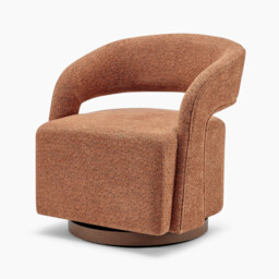 Odessa Orange Fabric Swivel Accent Chair - thumbnail 3