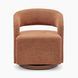 Odessa Orange Fabric Swivel Accent Chair - thumbnail 4