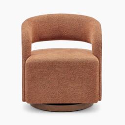 Furniturebox Odessa Orange Fabric Swivel Accent Chair, Polyester in Orange/Black - Size: 74x69x70 cm - thumbnail 4