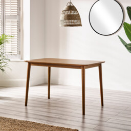 Lynton Small Walnut Colour Wooden Dining Table & 4 Dining Chairs - thumbnail 3