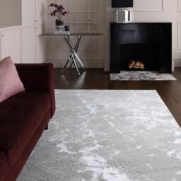 Elysia Metallic Silver Lustre Rug