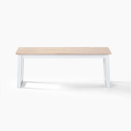 Tobermory Rectangular Whitewash & White Wood Dining Bench - thumbnail 3