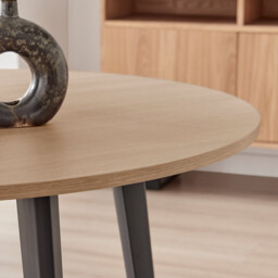Koko Round Oak Effect 4 Seater Dining Table - thumbnail 4