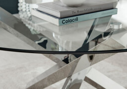 Vogue Round Dining Table and 6 Pesaro Black Leg Chairs - thumbnail 3