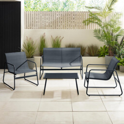 Naxos Grey 4 Seat Garden Sofa & Chairs Set - thumbnail 2