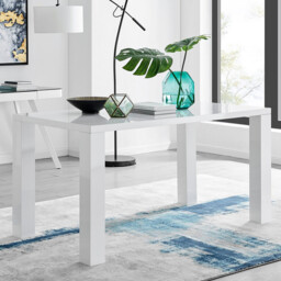 Pivero Rectangular White High Gloss 6 Seater Dining Table - thumbnail 1