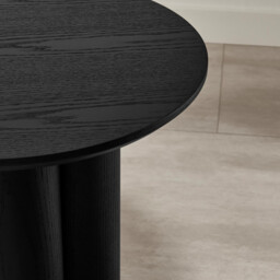 Sutton Black Veneer Wood Round Side Table - thumbnail 4