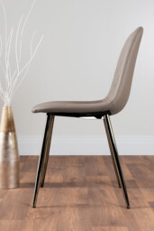 Giovani Grey White High Gloss And Glass 100cm Round Dining Table And 4 Corona Silver Chairs Set - thumbnail 4