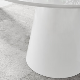 Palma White High Gloss Round Dining Table & 4 Calla Black Leg Chairs - thumbnail 3