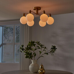 Martha 6 Frosted Glass Globes Ceiling Light - thumbnail 3