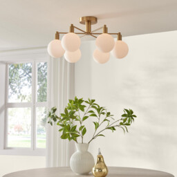 Martha 6 Frosted Glass Globes Ceiling Light
