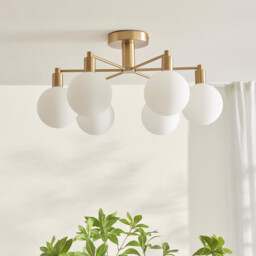 Martha 6 Frosted Glass Globes Ceiling Light - thumbnail 4