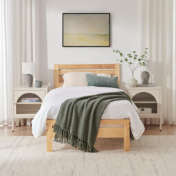 Declan Oak Solid Pine Single Bed Frame - thumbnail 2