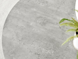 Novara Round Concrete Effect and Black Metal 4-6 Seater Dining Table - thumbnail 4