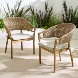 Asa Wood & Wicker 4 Seat Garden Dining Set - thumbnail 2