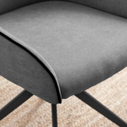 2x Beaumont Grey Fabric Swivel Dining Chairs - thumbnail 4