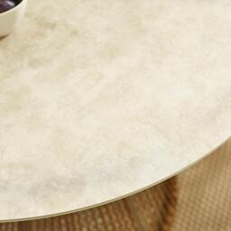 Furniturebox Lanai Beige & Cream 4 Seat Round Garden Dining Table, Rattan in Cream/Beige - Size: 100x72.5x100 cm - thumbnail 2