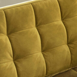 Jolene Mustard Yellow Velvet 3 Seater Sofa - thumbnail 3