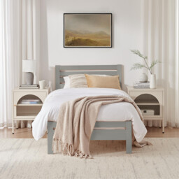 Declan Light Grey Solid Pine Single Bed Frame - thumbnail 2