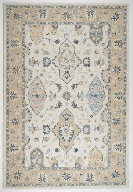 Ishani Beige Floral Hand Tufted Wool Rug - image 1