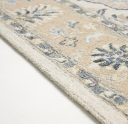 Ishani Beige Floral Hand Tufted Wool Rug - thumbnail 3