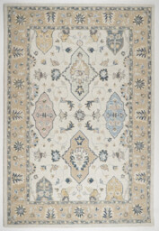 Ishani Beige Floral Hand Tufted Wool Rug - thumbnail 1