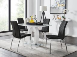 Giovani 4 Grey Dining Table & 4 Isco Chairs - thumbnail 1