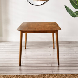 Lynton Rectangular Walnut Effect Wood 6 Seater Dining Table - thumbnail 4