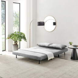 Bobby Grey Velvet Double Folding Sofa Bed - thumbnail 2