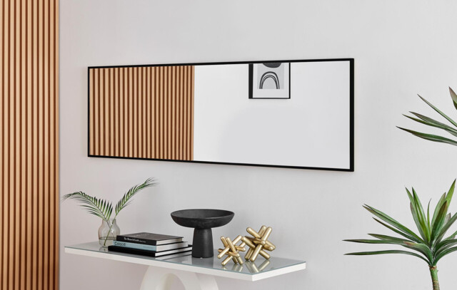 Emma Black Large Full Length Rectangle Wall Mirror 170x50cm - image 1