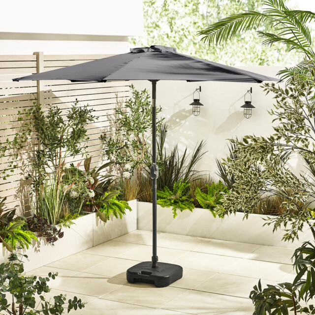 Vertical Grey Garden Parasol Only (No Base) - image 1