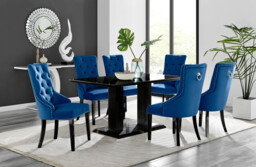 Imperia 6 Black Dining Table and 6 Belgravia Black Leg Chairs - thumbnail 4