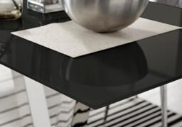 Florini V Black Dining Table and 6 Pesaro Gold Leg Chairs - thumbnail 3