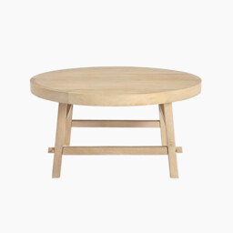 Rockies Round White Oak Wood Coffee Table - thumbnail 2