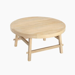 Rockies Round White Oak Wood Coffee Table - thumbnail 4