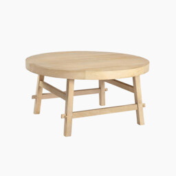Rockies Round White Oak Wood Coffee Table - thumbnail 3