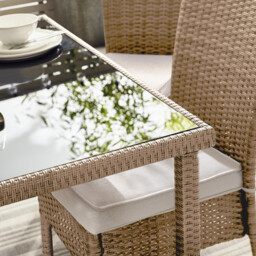 Bali Beige Rattan 4 Seat Garden Dining Set - thumbnail 4